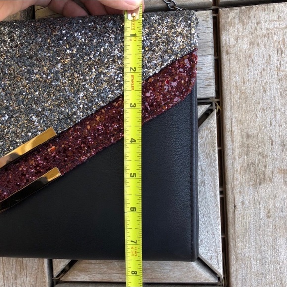 Aldo Black Glitter Clutch Bag - Picture 9 of 10